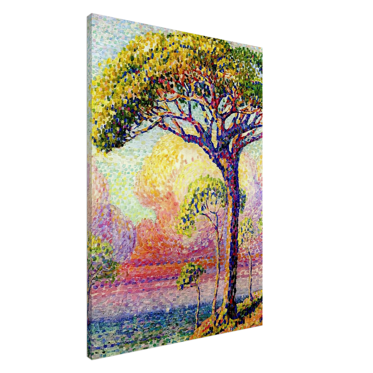 Henri-Edmond Cross - A Pine Tree Canvas - 20x30 cm / 8x12 inches-canvas