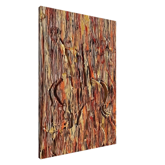 Arman - Gold and Red - 1990 Canvas - 20x30 cm / 8x12 inches-canvas