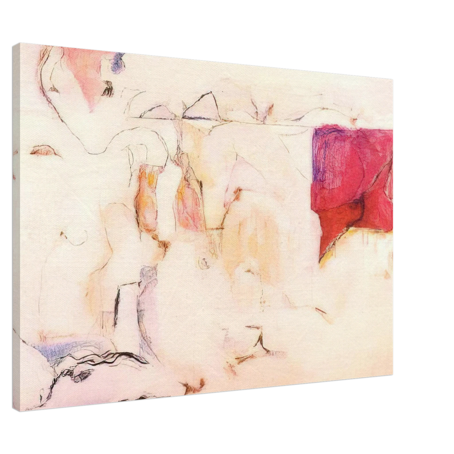 Menez - Untitled - Lyrical Abstraction Canvas - 20x30 cm / 8x12 inches-canvas