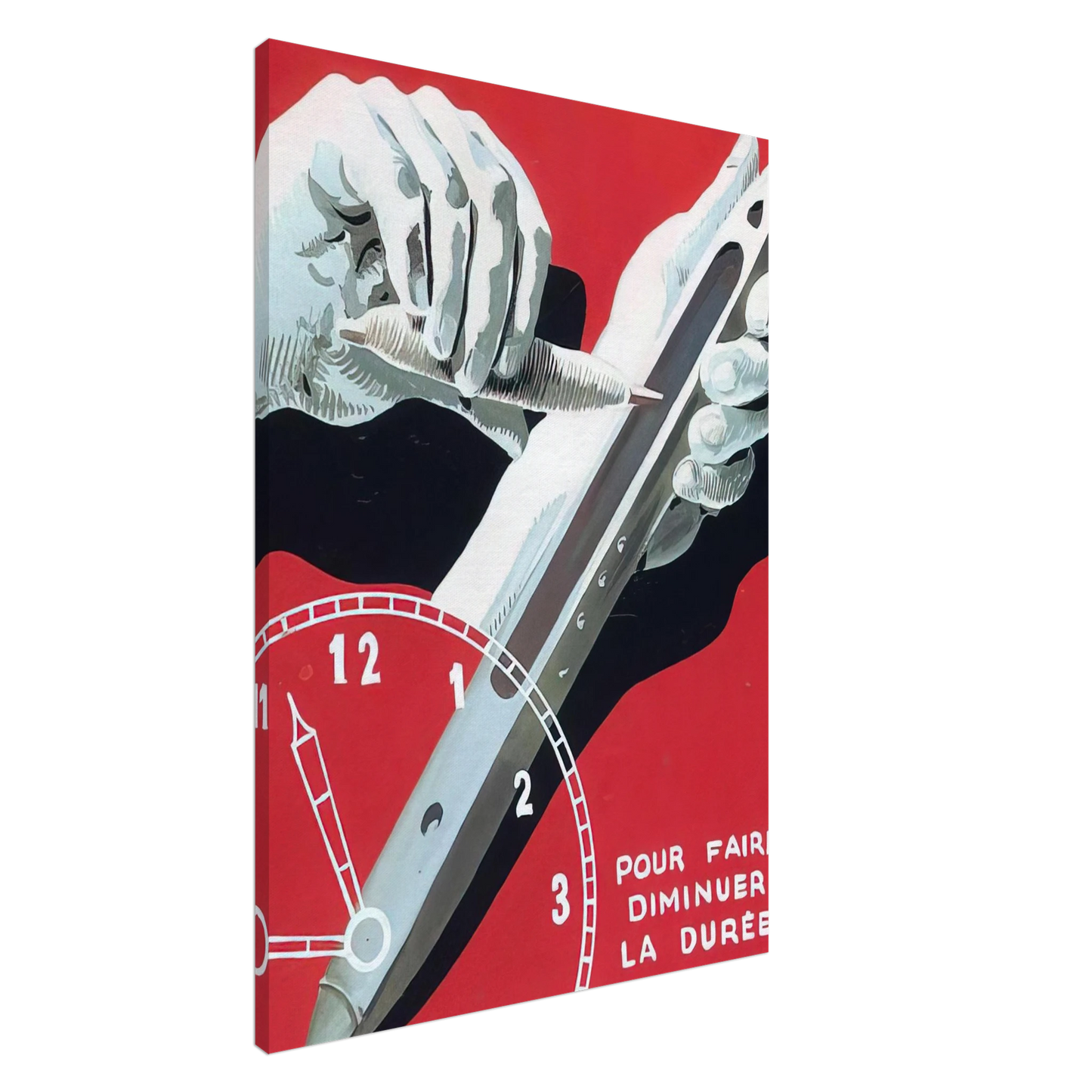 Rene Magritte - PROJECT OF POSTER THE CENTER OF TEXTILE WORKERS IN BELGIUM TO REDUCE WORKING HOURS 1938 Canvas - 20x30 cm / 8x12 inches-canvas