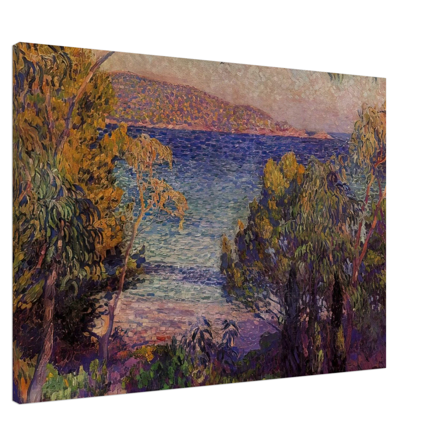 Theo van Rysselberghe - PINES AND EUCALYPTUS AT CAVELIERI 1905 Canvas - 20x30 cm / 8x12 inches-canvas