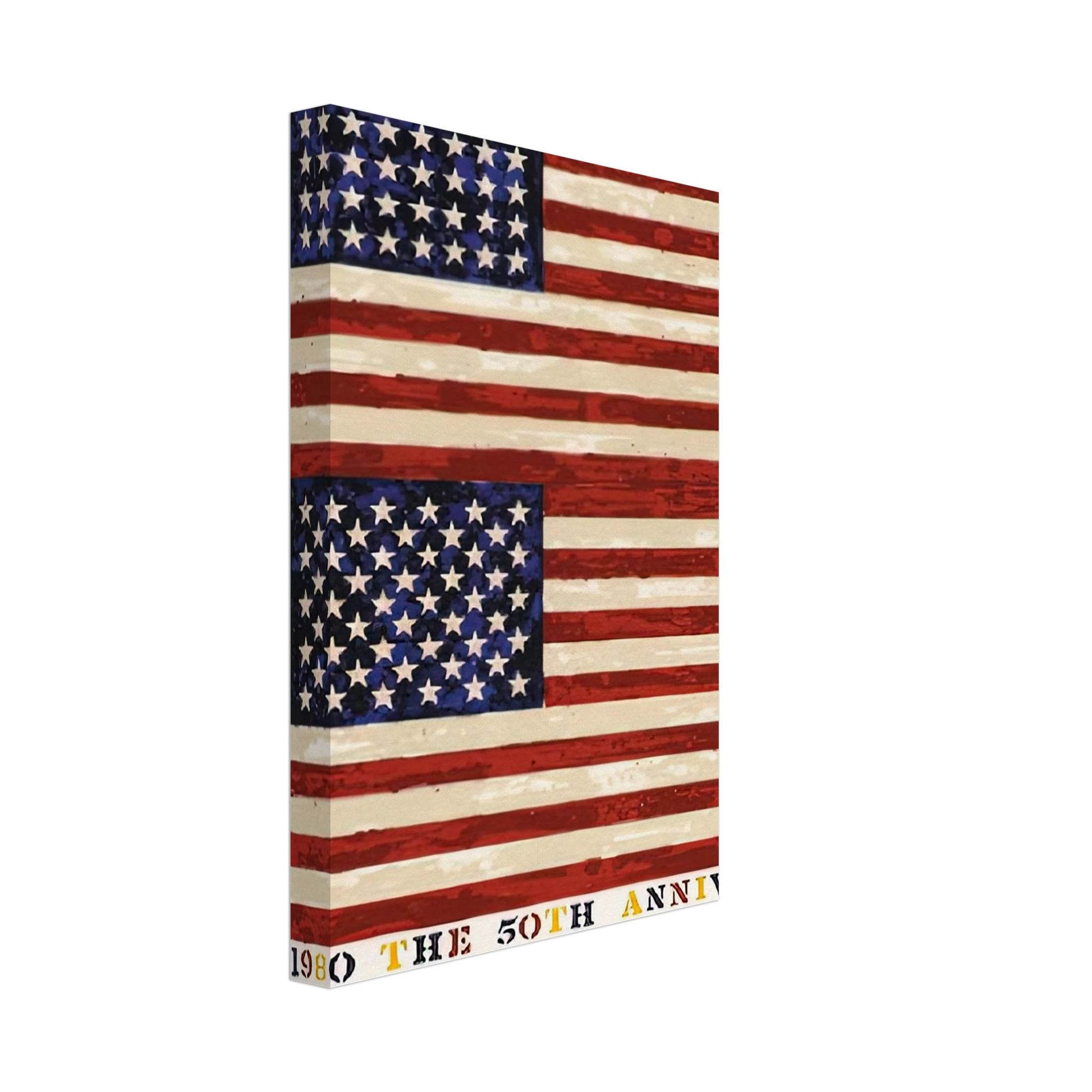 Jasper Johns - TWO FLAGS WHITNEY ANNIVERSARY ULAE 207 1980 Canvas - 40x60 cm / 16x24 inches-canvas