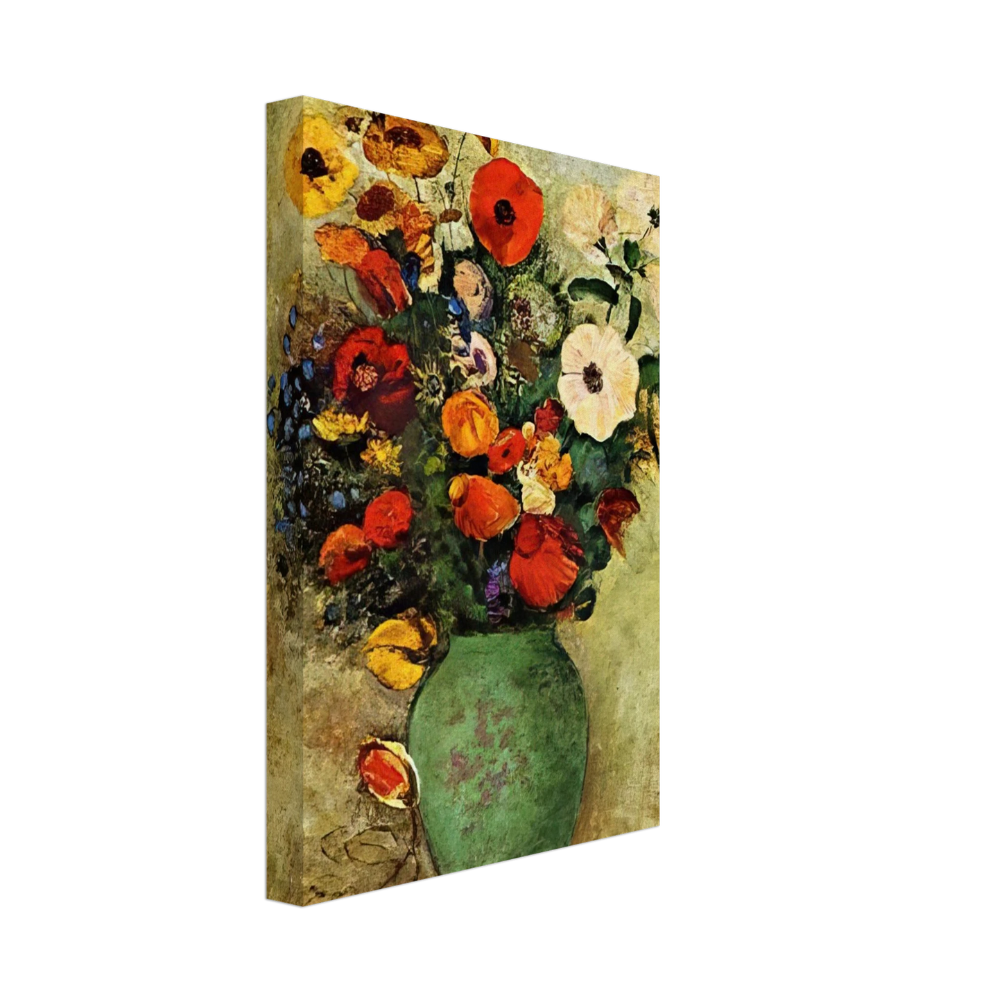 Odilon Redon - BOUQUET OF FLOWERS IN A GREEN VASE Canvas - 70x100 cm / 28x40 inches-canvas