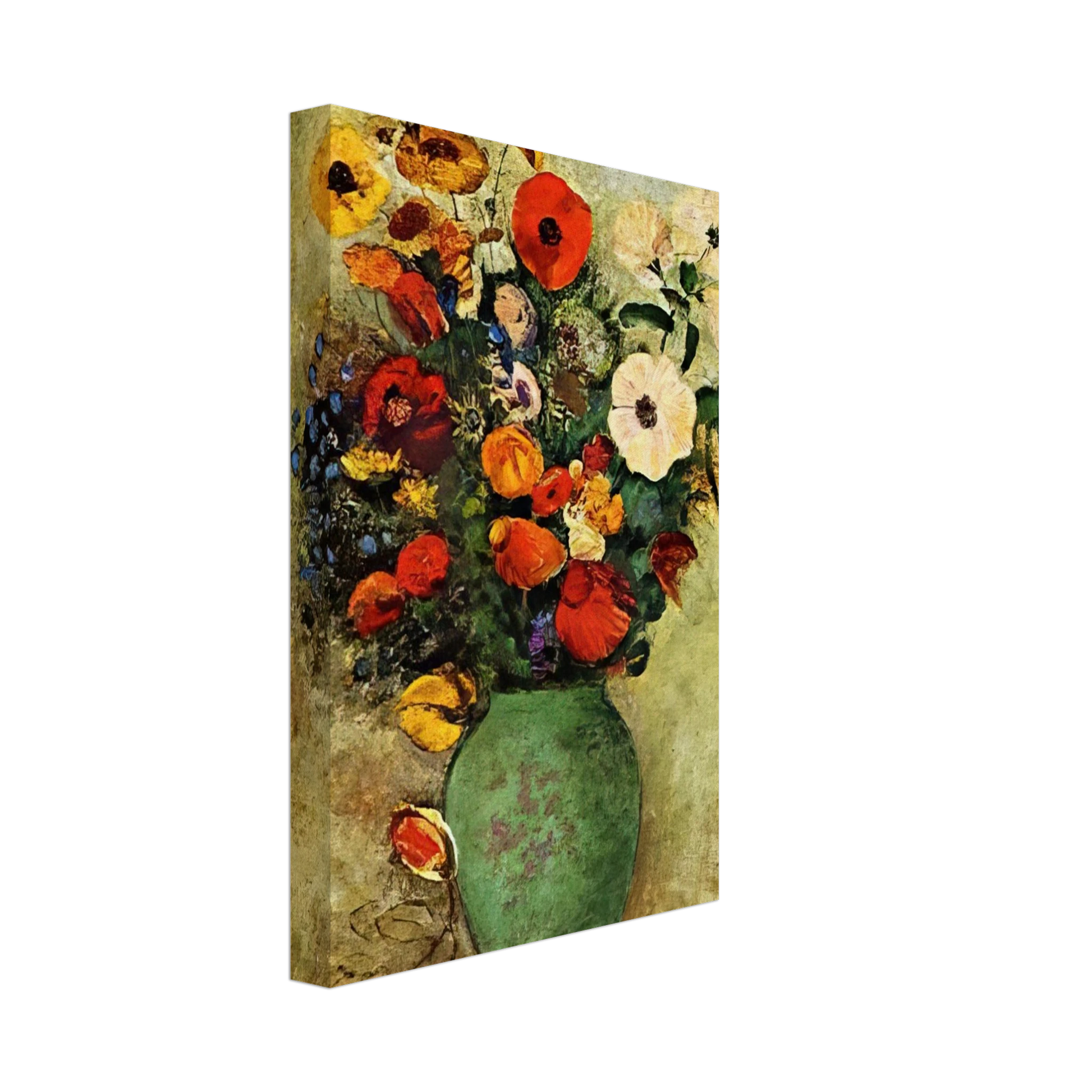 Odilon Redon - BOUQUET OF FLOWERS IN A GREEN VASE Canvas - 70x100 cm / 28x40 inches-canvas