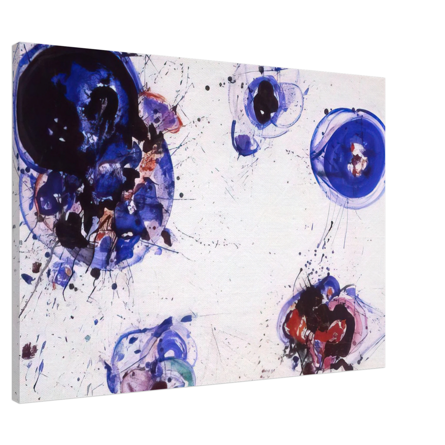 Sam Francis - Blue and Red Balls Canvas - 20x30 cm / 8x12 inches-canvas