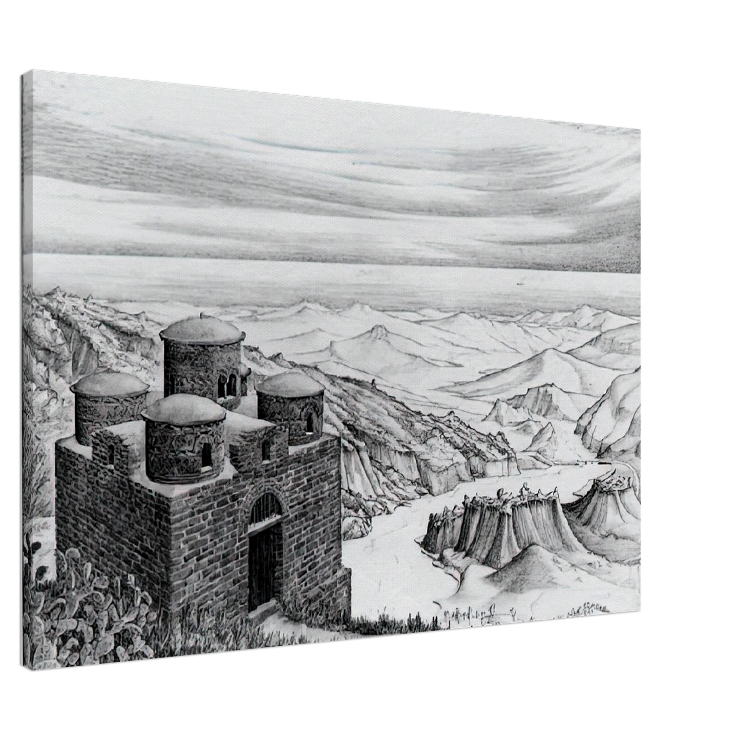 MC Escher - CATTOLICA OF STILO CALABRIA 1930 Canvas - 20x30 cm / 8x12 inches-canvas