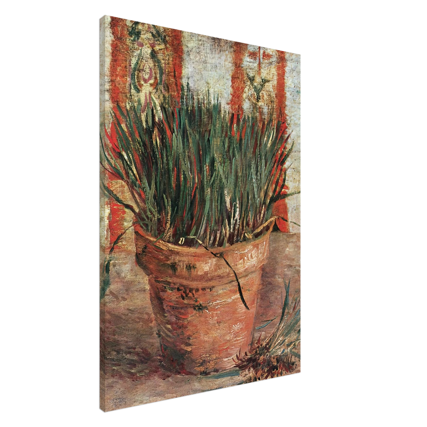 Vincent van Gogh - Flowerpot with Chives Canvas - 20x30 cm / 8x12 inches-canvas