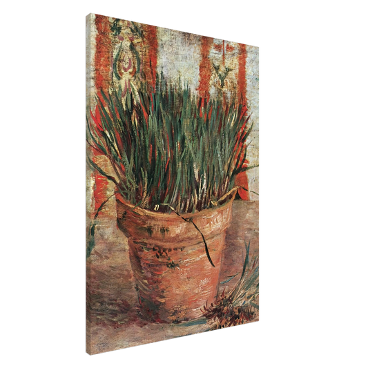 Vincent van Gogh - Flowerpot with Chives Canvas - 20x30 cm / 8x12 inches-canvas