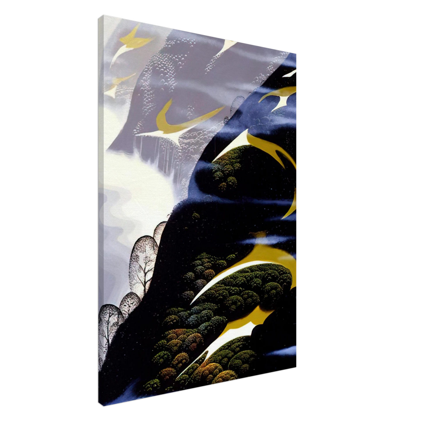 Eyvind Earle - Copy of Sea mist and Pastures Canvas - 20x30 cm / 8x12 inches-canvas