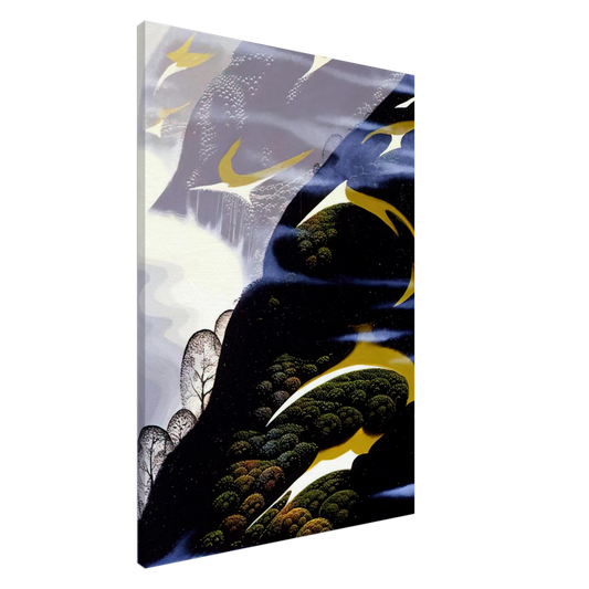 Eyvind Earle - Copy of Sea mist and Pastures Canvas - 20x30 cm / 8x12 inches-canvas