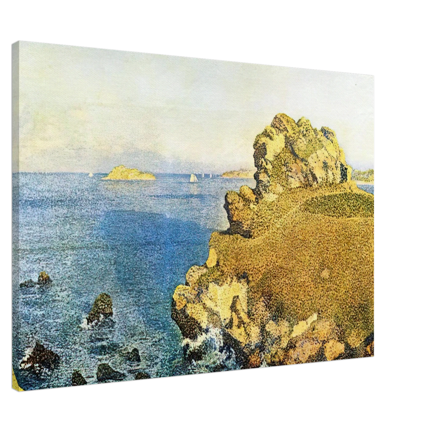 Theo van Rysselberghe - THE POINTE DE PER KIRIDEC AT ROSCOFF Canvas - 20x30 cm / 8x12 inches-canvas