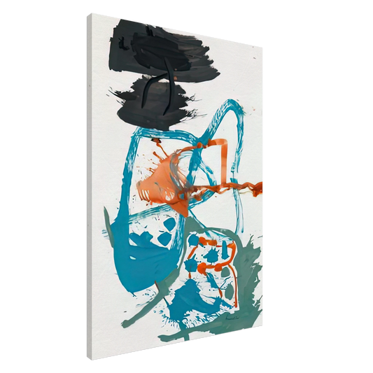 Helen Frankenthaler - Winter Figure with Black Overhead, 1959- Canvas - 20x30 cm / 8x12 inches-canvas