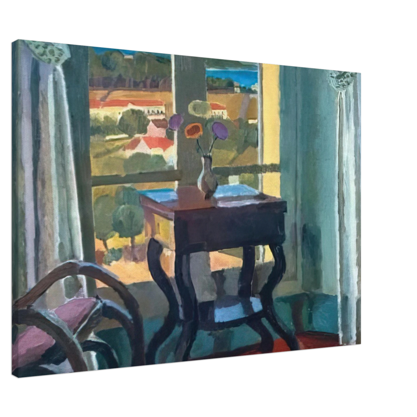 Vanessa Bell - INTERIOR WITH A TABLE 1921 Canvas - 20x30 cm / 8x12 inches-canvas
