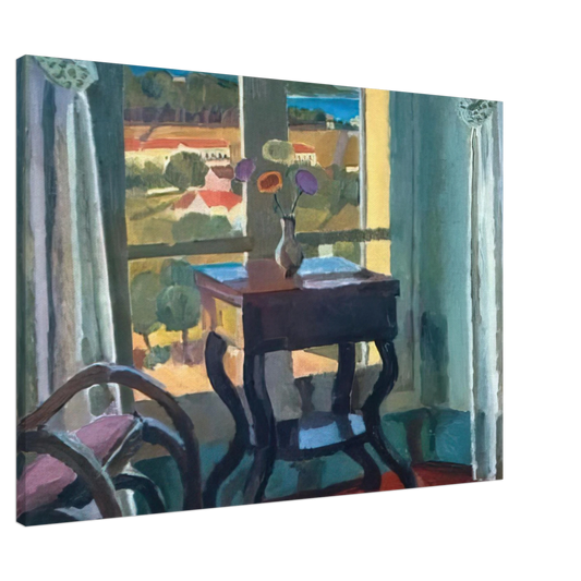 Vanessa Bell - INTERIOR WITH A TABLE 1921 Canvas - 20x30 cm / 8x12 inches-canvas