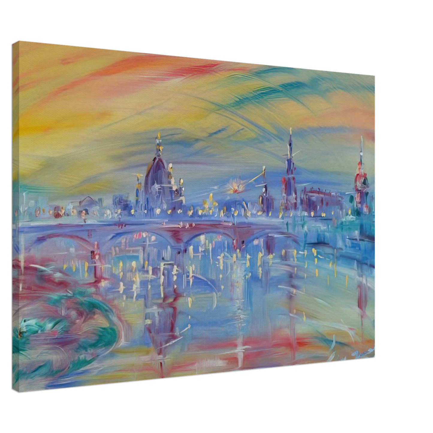 Konrad Zuse - View of Rome and the Tiber Canvas - 20x30 cm / 8x12 inches-canvas