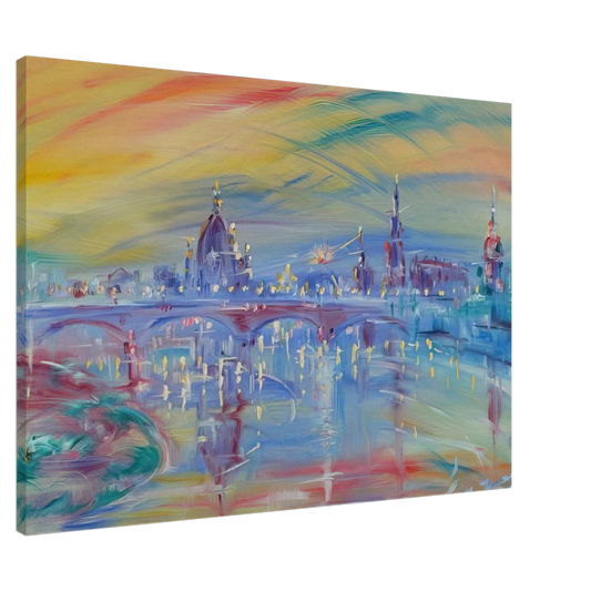 Konrad Zuse - View of Rome and the Tiber Canvas - 20x30 cm / 8x12 inches-canvas