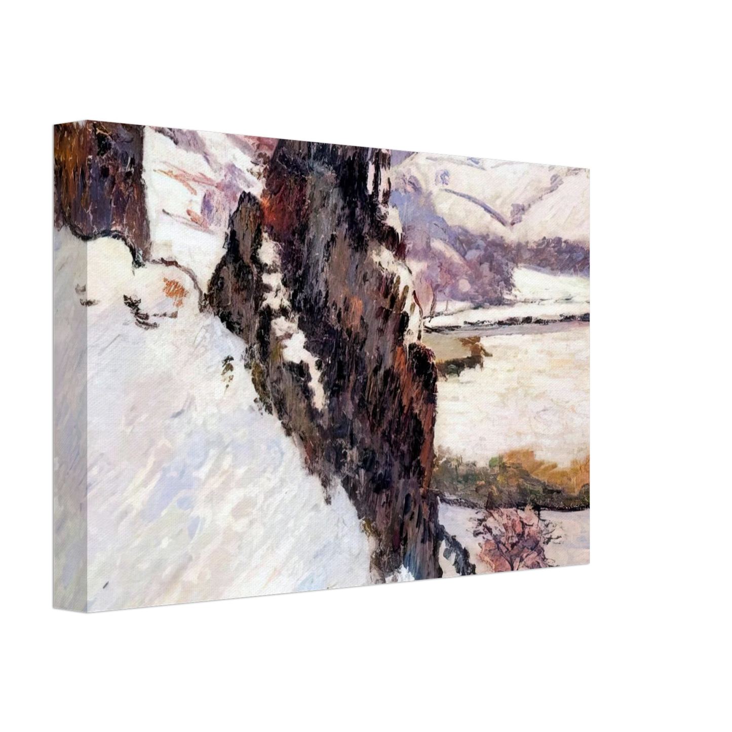 Armand Guillaumin - Creuse under the snow - 1890 Canvas - 70x100 cm / 28x40 inches-canvas