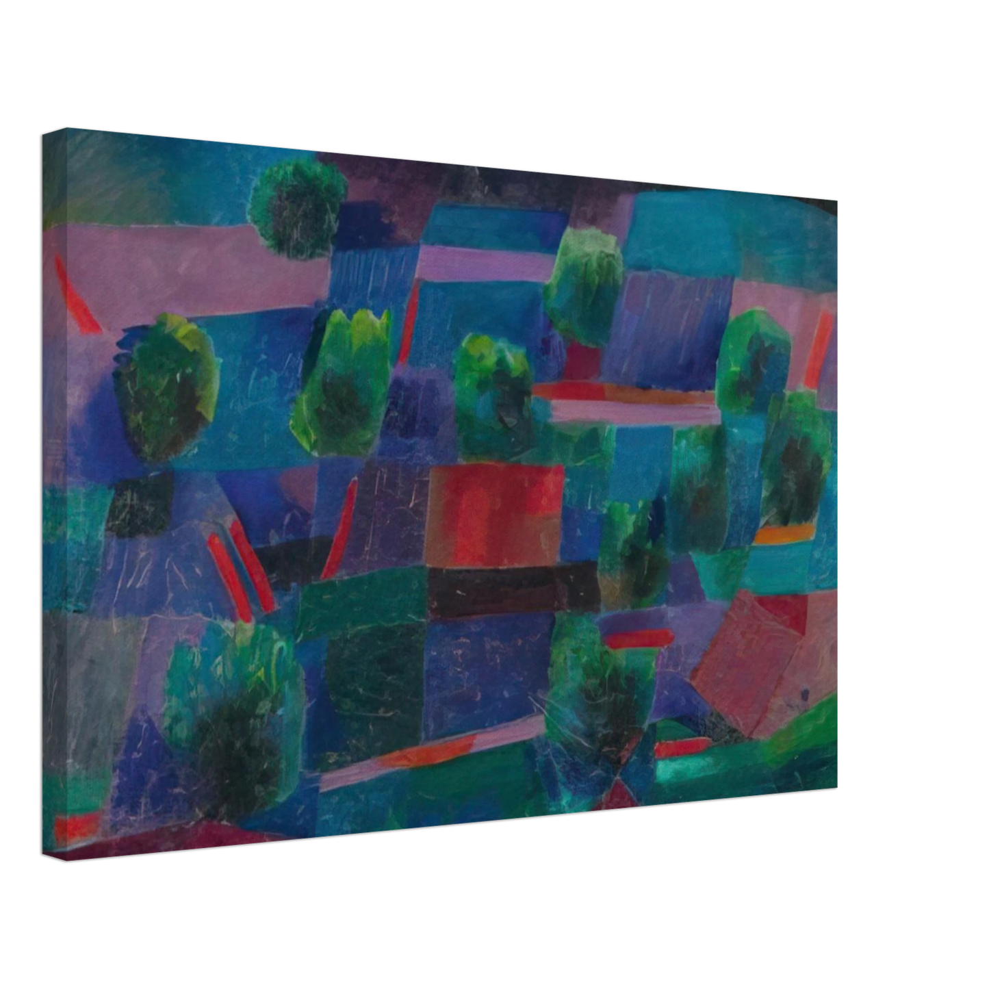 Johannes Itten - Moonlit Landscape - 1958 Canvas - 70x100 cm / 28x40 inches-canvas