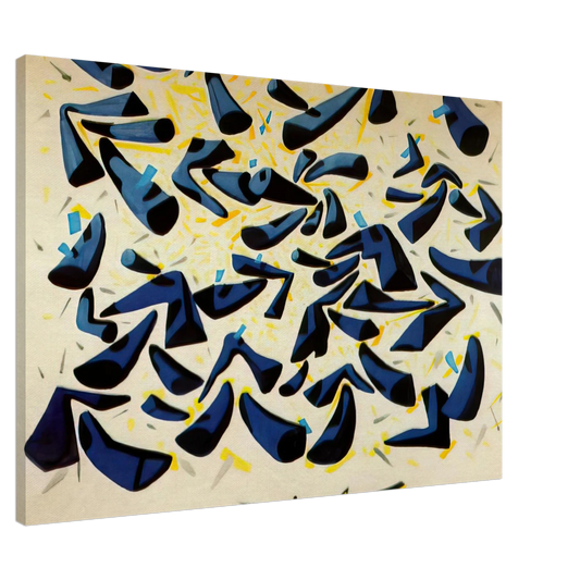 Salvador Dali - BLUE HORNS DESIGN FOR A SCARF Canvas - 20x30 cm / 8x12 inches-canvas
