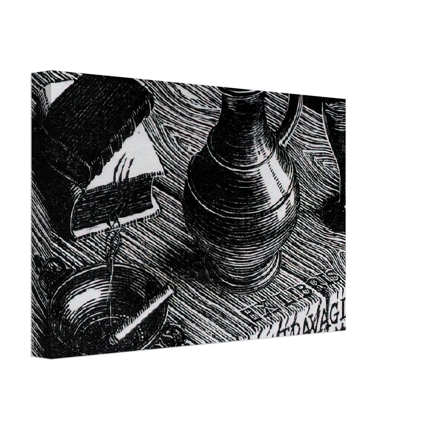 MC Escher - BOOKPLATE DR P H M TRAVAGLINO Canvas - 40x60 cm / 16x24 inches-canvas