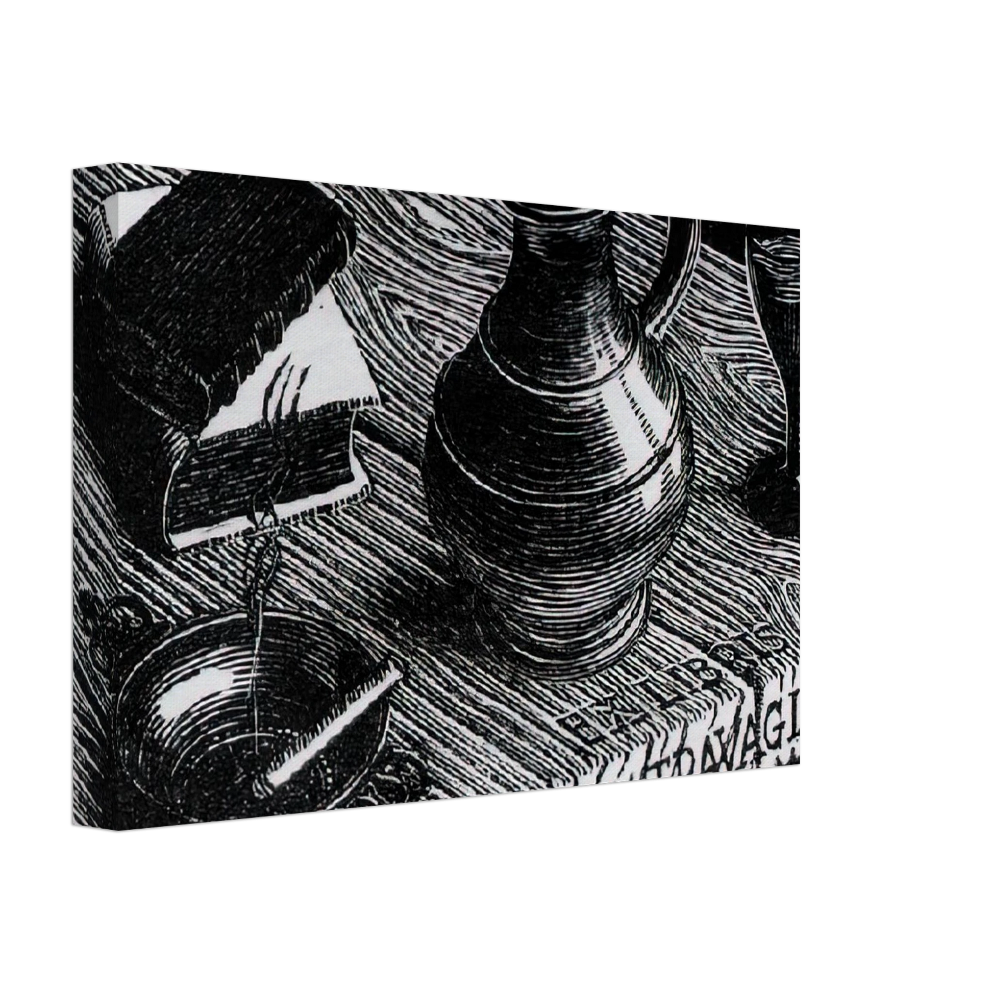 MC Escher - BOOKPLATE DR P H M TRAVAGLINO Canvas - 40x60 cm / 16x24 inches-canvas