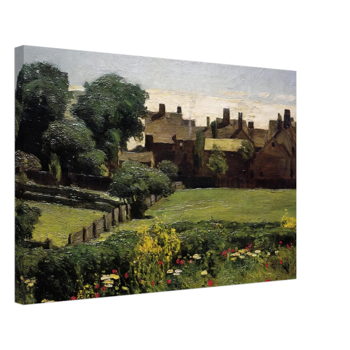 Childe Hassam - Village Scene Canvas - 70x100 cm / 28x40 inches-canvas