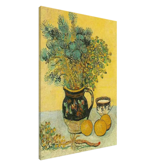 Vincent van Gogh - Still Life Majolica Jug with Wildflowers Canvas - 20x30 cm / 8x12 inches-canvas