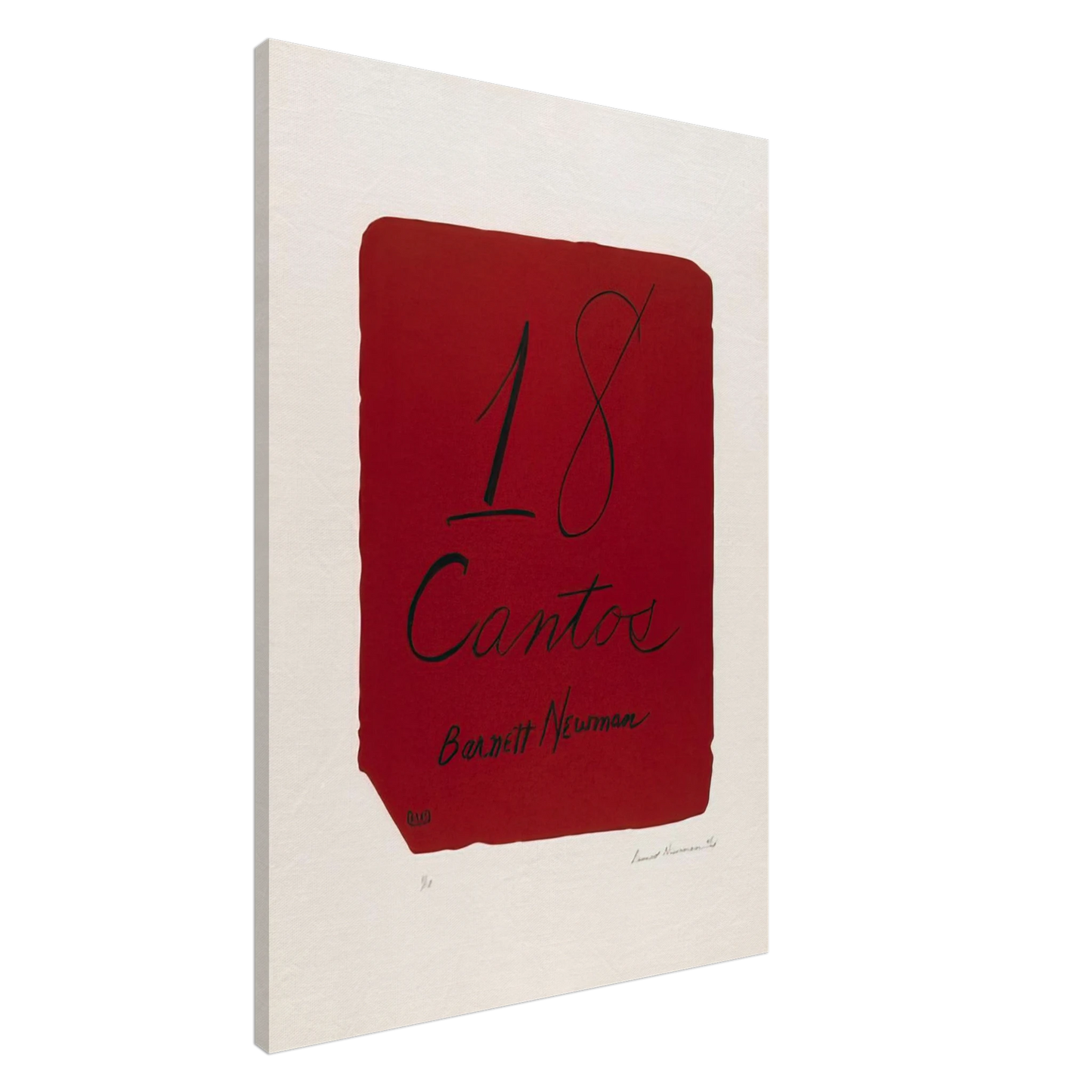 Barnett Newman - Title Page from 18 Cantos Canvas - 20x30 cm / 8x12 inches-canvas