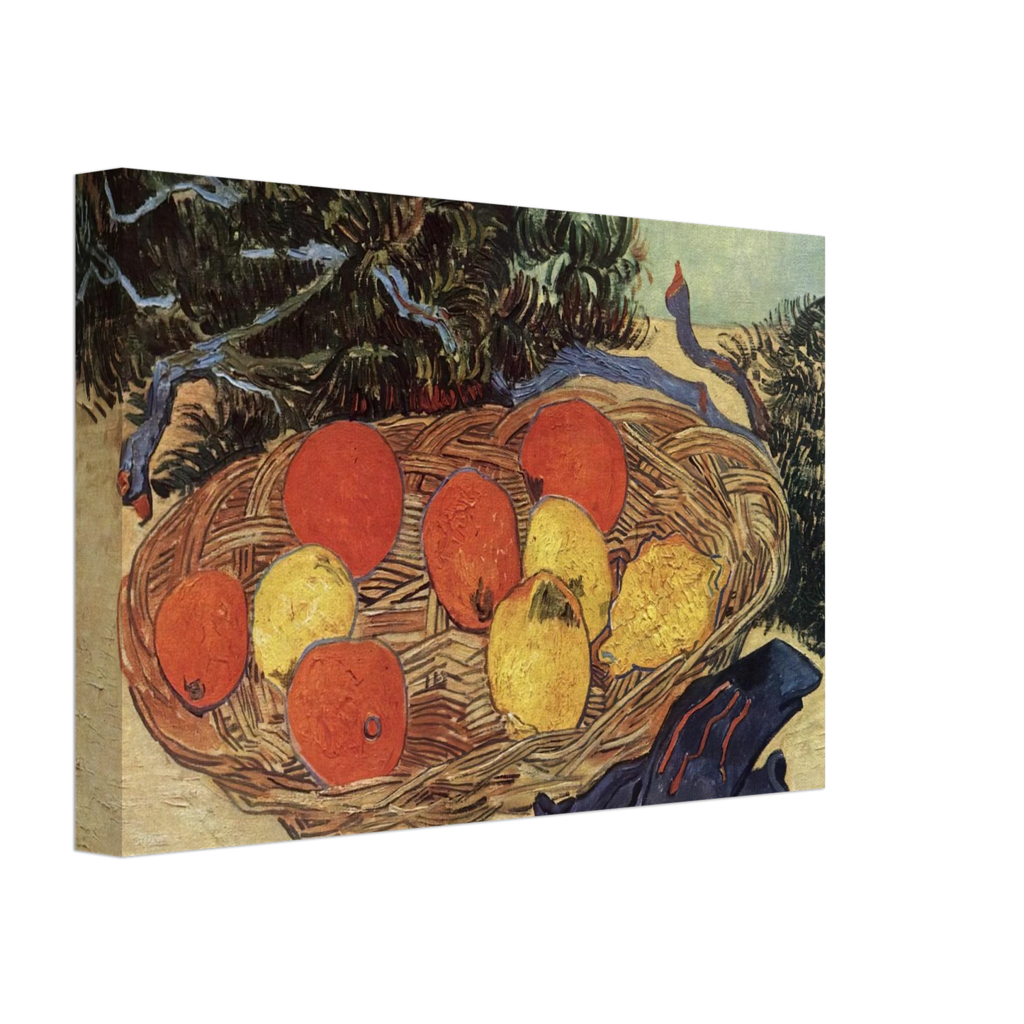 Vincent van Gogh - Still Life with Oranges and Lemons with Blue Gloves Canvas - 70x100 cm / 28x40 inches-canvas