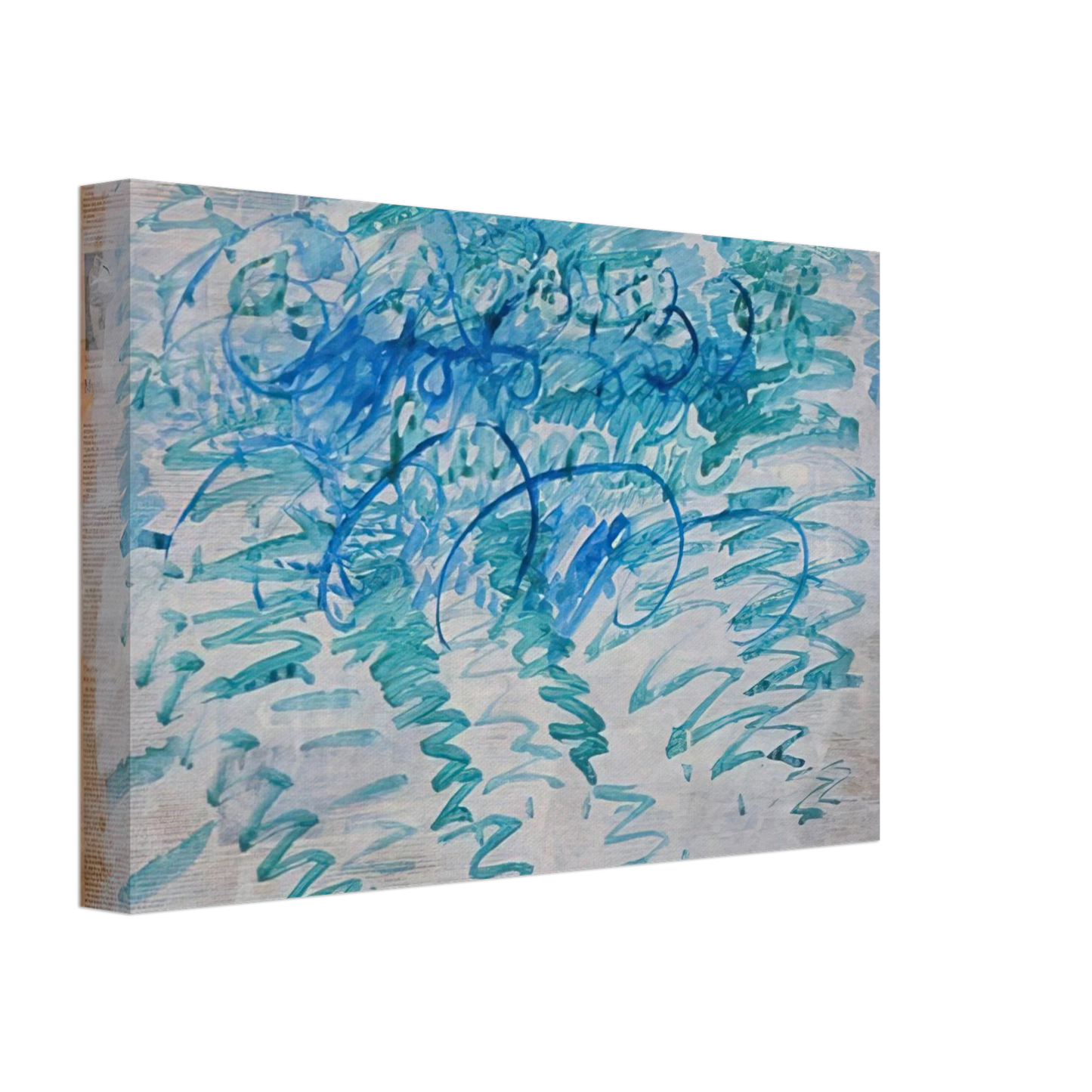 Paul Thek - Untitled Blue Zig-Zags - 1988 Canvas - 70x100 cm / 28x40 inches-canvas