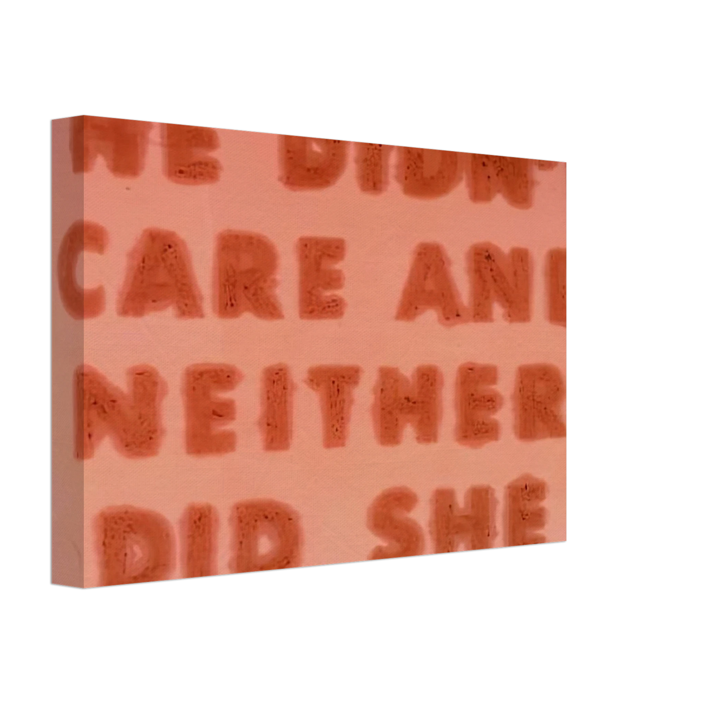 Edward Ruscha - HE DIDN T CARE AND NEITHER DID SHE 1974 Canvas - 40x60 cm / 16x24 inches-canvas