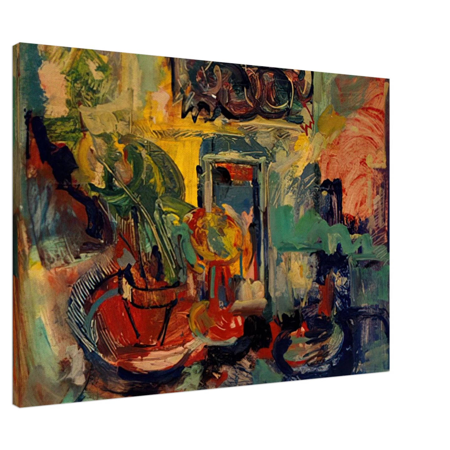 Hans Hofmann - Still Life Interior Canvas - 20x30 cm / 8x12 inches-canvas