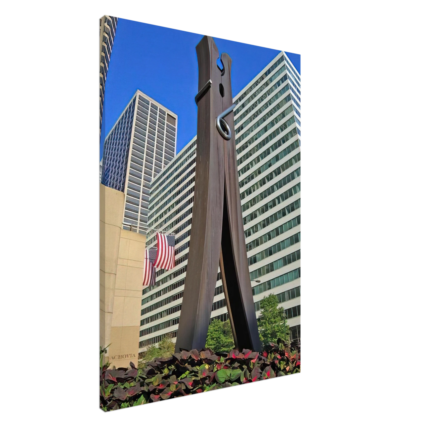 Claes Oldenburg - CLOTHESPIN 1976 Canvas - 20x30 cm / 8x12 inches-canvas