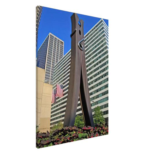 Claes Oldenburg - CLOTHESPIN 1976 Canvas - 20x30 cm / 8x12 inches-canvas