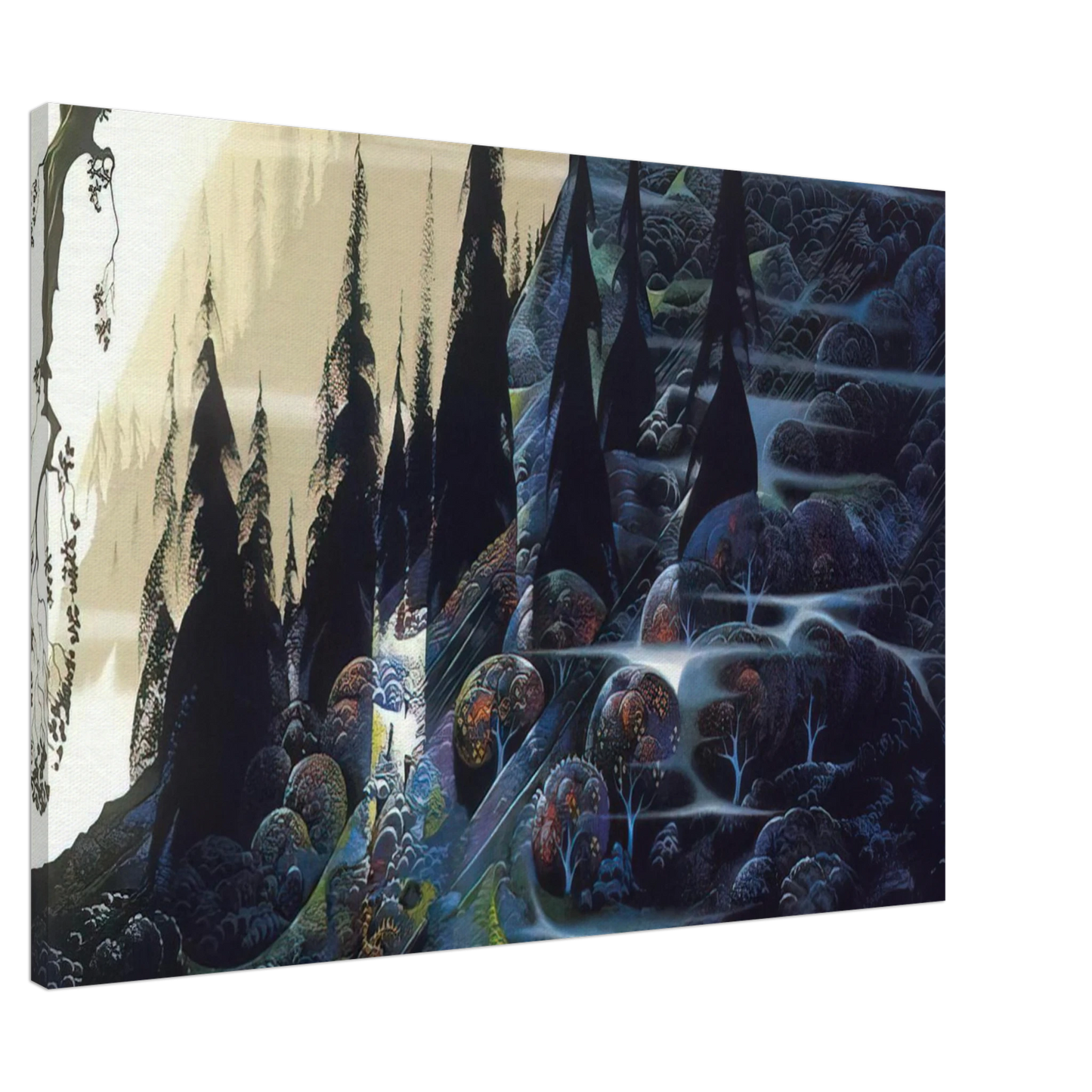 Eyvind Earle - Black Spruce Canvas - 20x30 cm / 8x12 inches-canvas