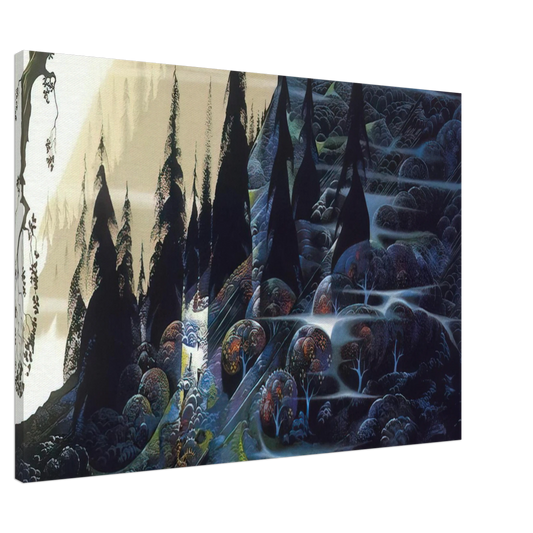 Eyvind Earle - Black Spruce Canvas - 20x30 cm / 8x12 inches-canvas