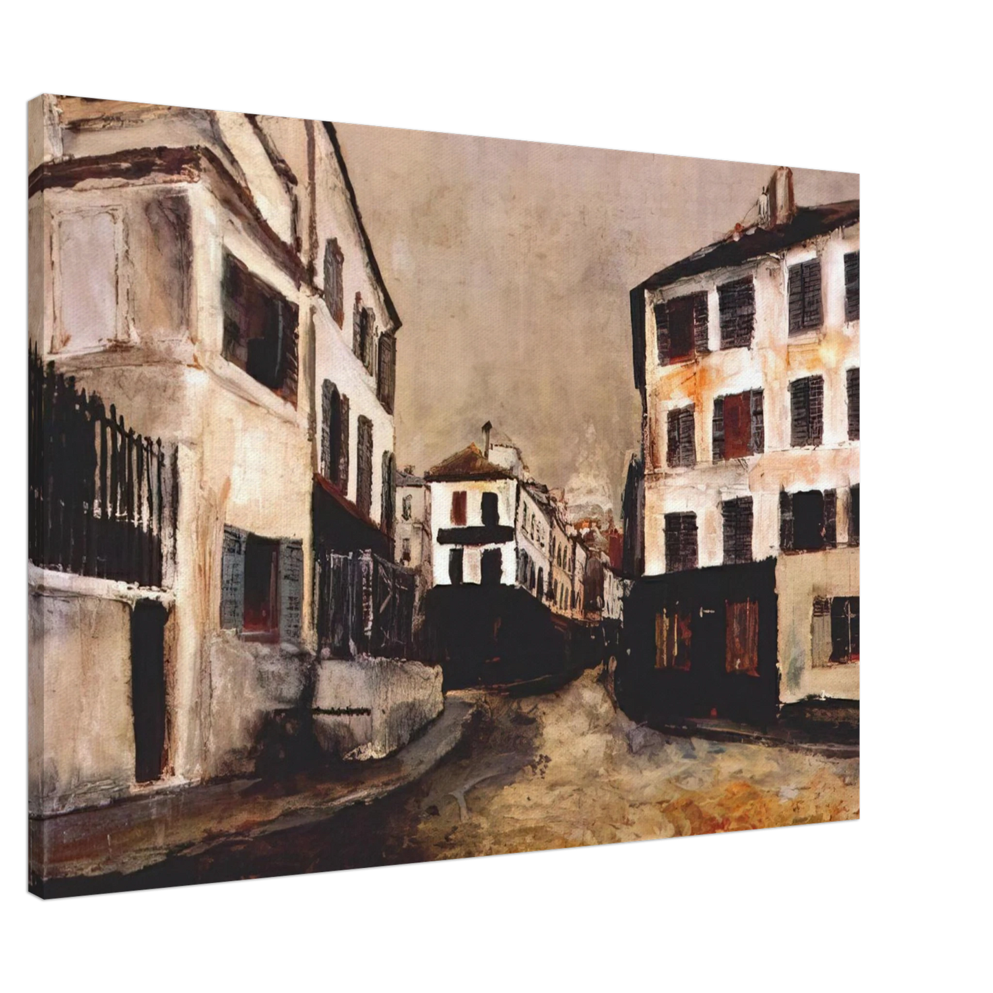 Maurice Utrillo - NORVINS STREET Canvas - 20x30 cm / 8x12 inches-canvas