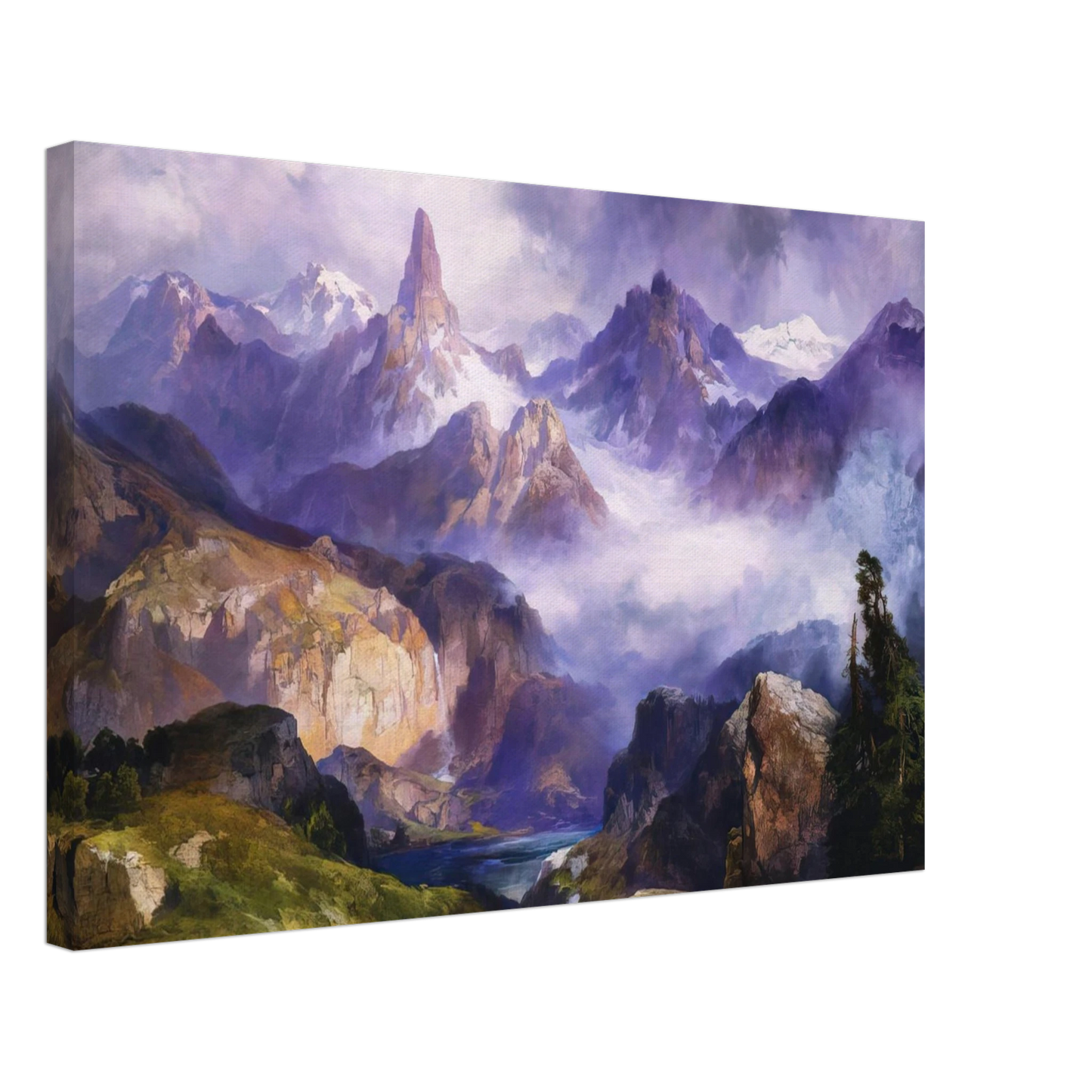 Thomas Moran - Index Peak Yellowstone National Park Canvas - 70x100 cm / 28x40 inches-canvas