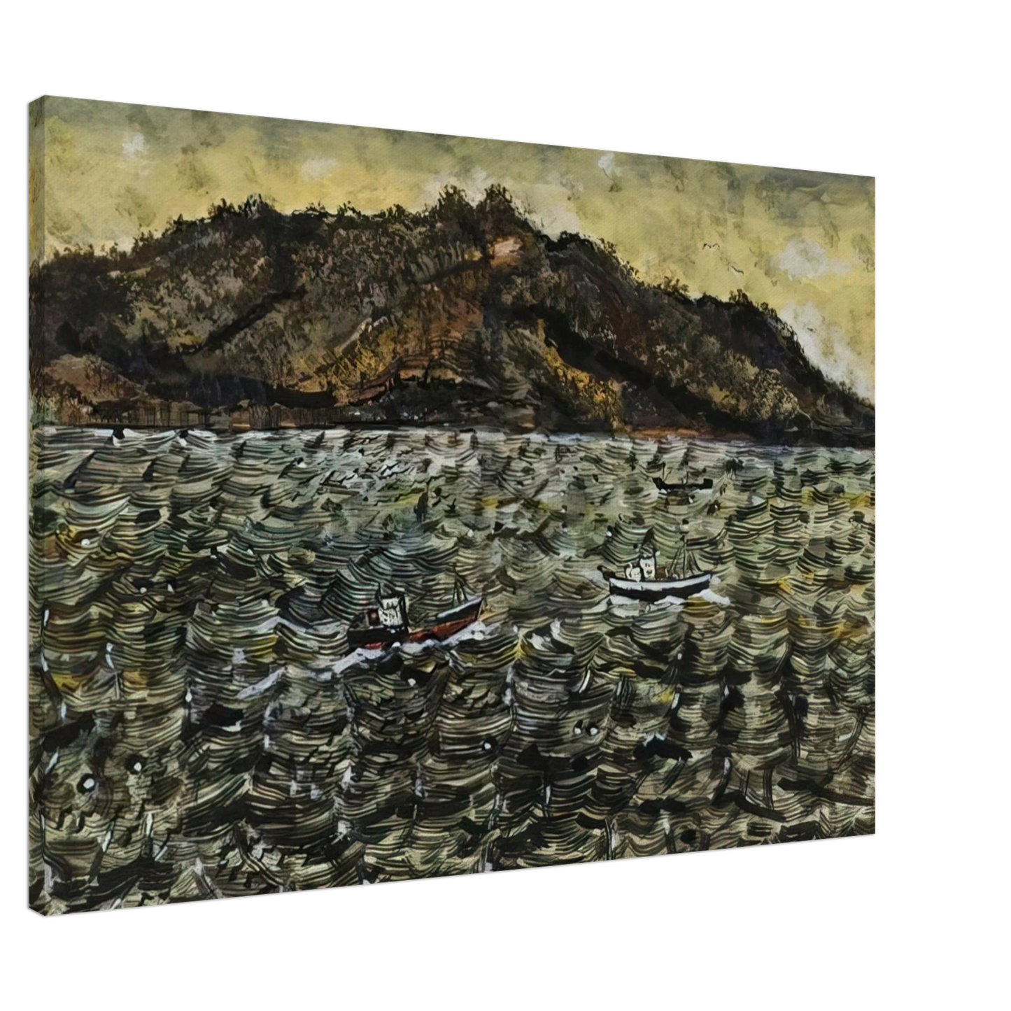 Ivan Albright - INLAND SEA JAPAN FROM BOAT Canvas - 20x30 cm / 8x12 inches-canvas