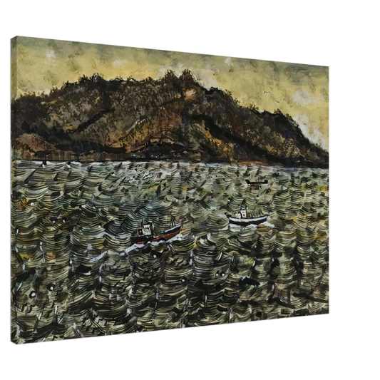 Ivan Albright - INLAND SEA JAPAN FROM BOAT Canvas - 20x30 cm / 8x12 inches-canvas