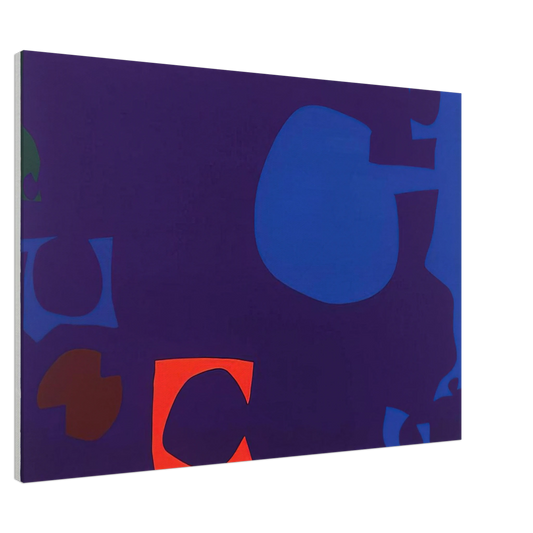 Patrick Heron - Blue and Deep Violet with Orange, Brown and Green - 1970 Canvas - 20x30 cm / 8x12 inches-canvas
