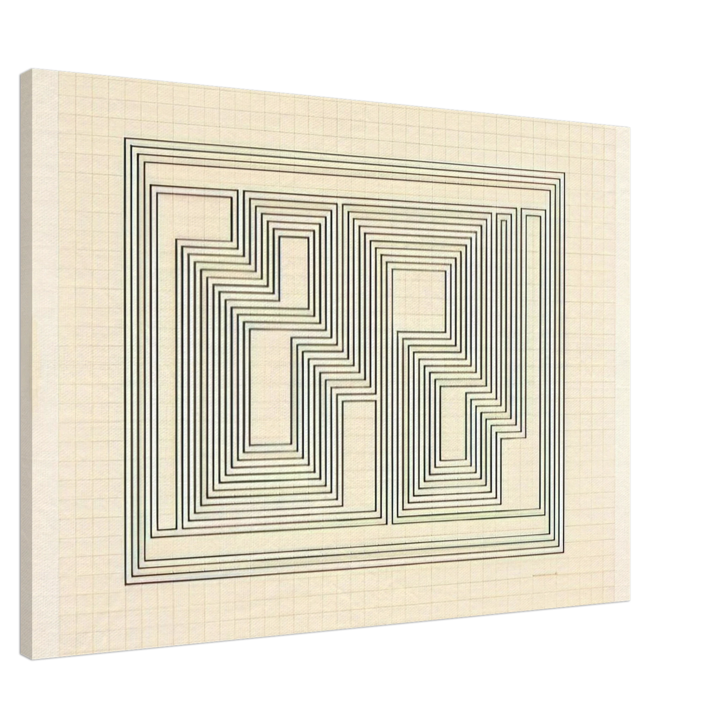 Josef Albers - GRAPHIC TECTONIC 1941 Canvas - 20x30 cm / 8x12 inches-canvas