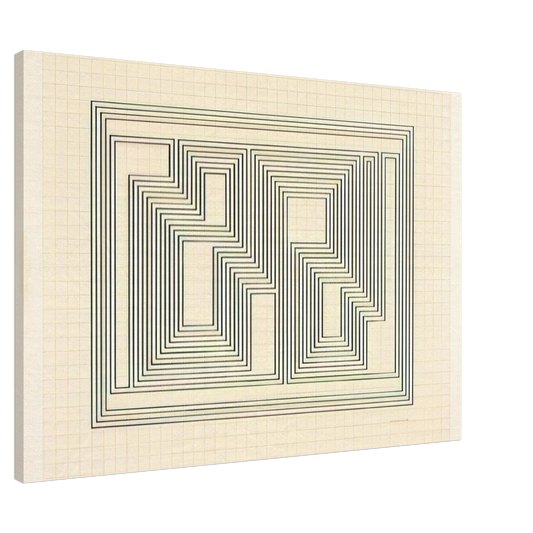 Josef Albers - GRAPHIC TECTONIC 1941 Canvas - 20x30 cm / 8x12 inches-canvas
