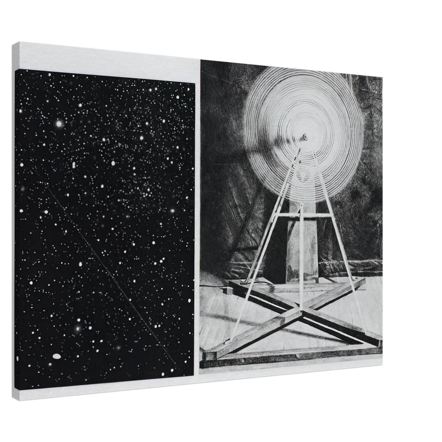 Vija Celmins - CONCENTRIC BEARINGS A 1984 Canvas - 20x30 cm / 8x12 inches-canvas