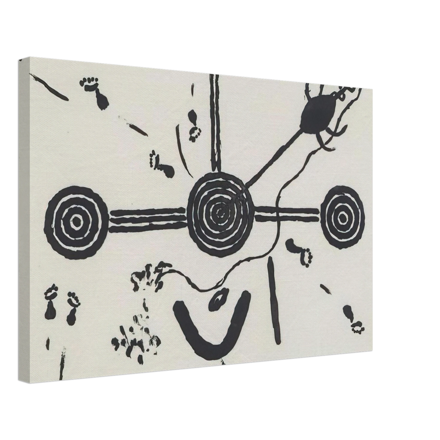 Clifford Possum Tjapaltjarri - NGARLU LOVE STORY - 1994 Canvas - 70x100 cm / 28x40 inches-canvas