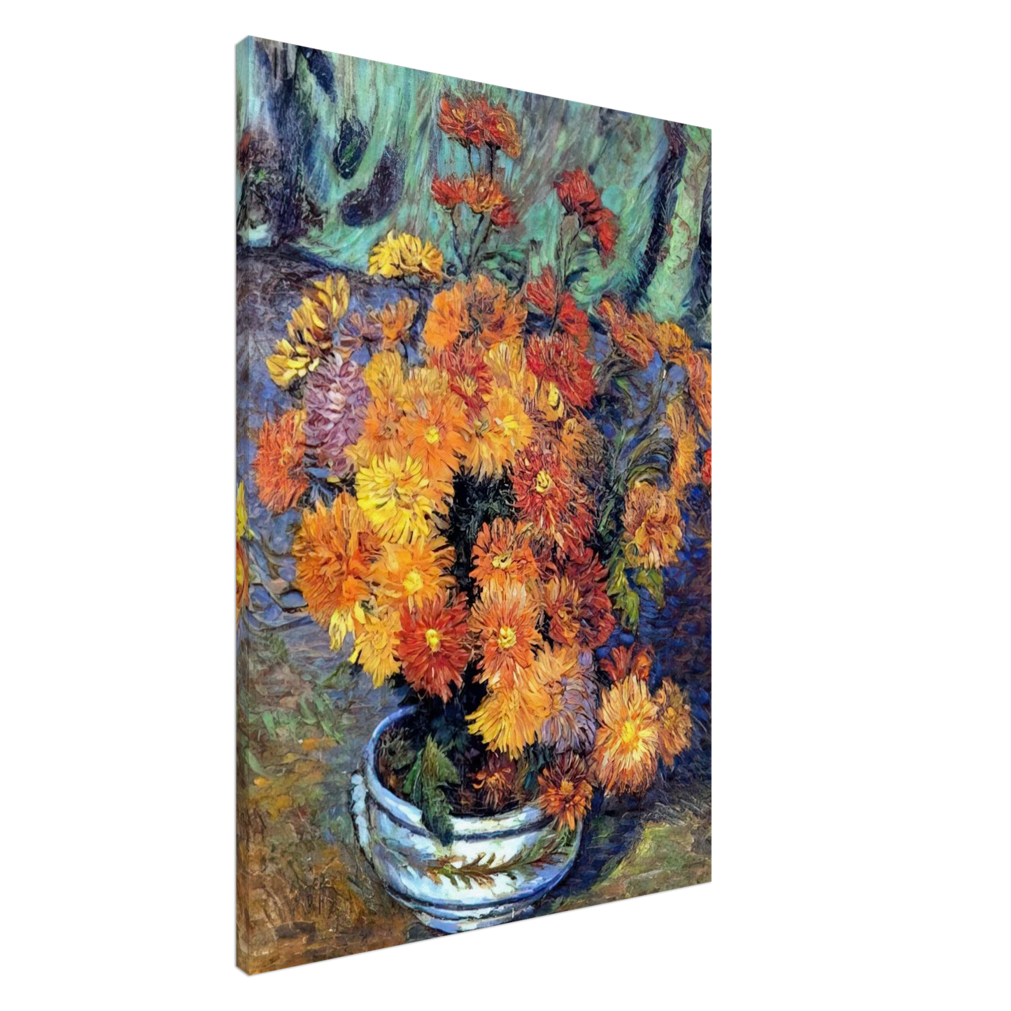 Armand Guillaumin - Vase de chrysanthemes - 1885 Canvas - 20x30 cm / 8x12 inches-canvas