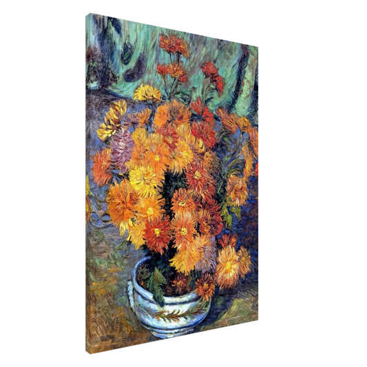 Armand Guillaumin - Vase de chrysanthemes - 1885 Canvas - 20x30 cm / 8x12 inches-canvas