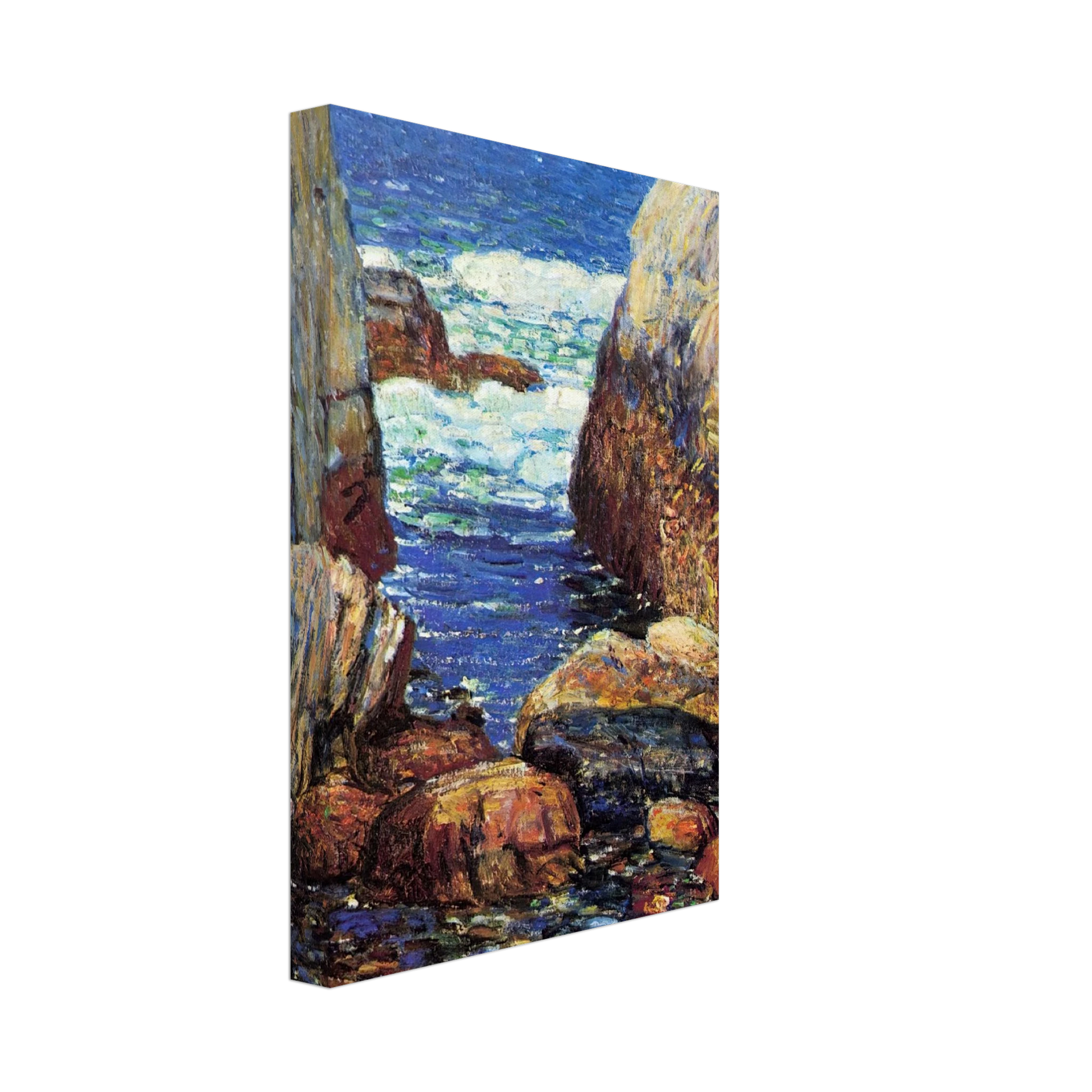 Childe Hassam - Sea and Rocks, Appledore, Isles of Shoals Canvas - 40x60 cm / 16x24 inches-canvas