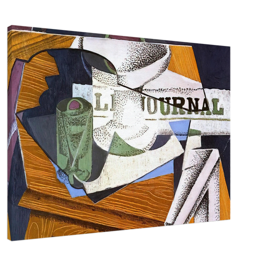 Juan Gris - FRUIT BOWL BOOK AND NEWSPAPER Canvas - 20x30 cm / 8x12 inches-canvas