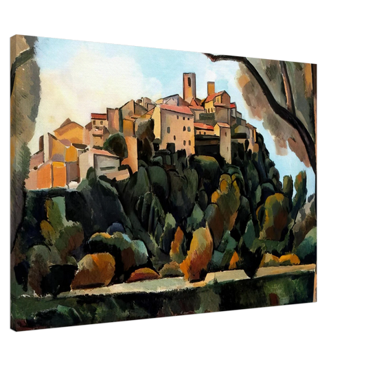 Andre Derain - VISTA DE SAINT PAUL DE VENCE 1910 Canvas - 20x30 cm / 8x12 inches-canvas